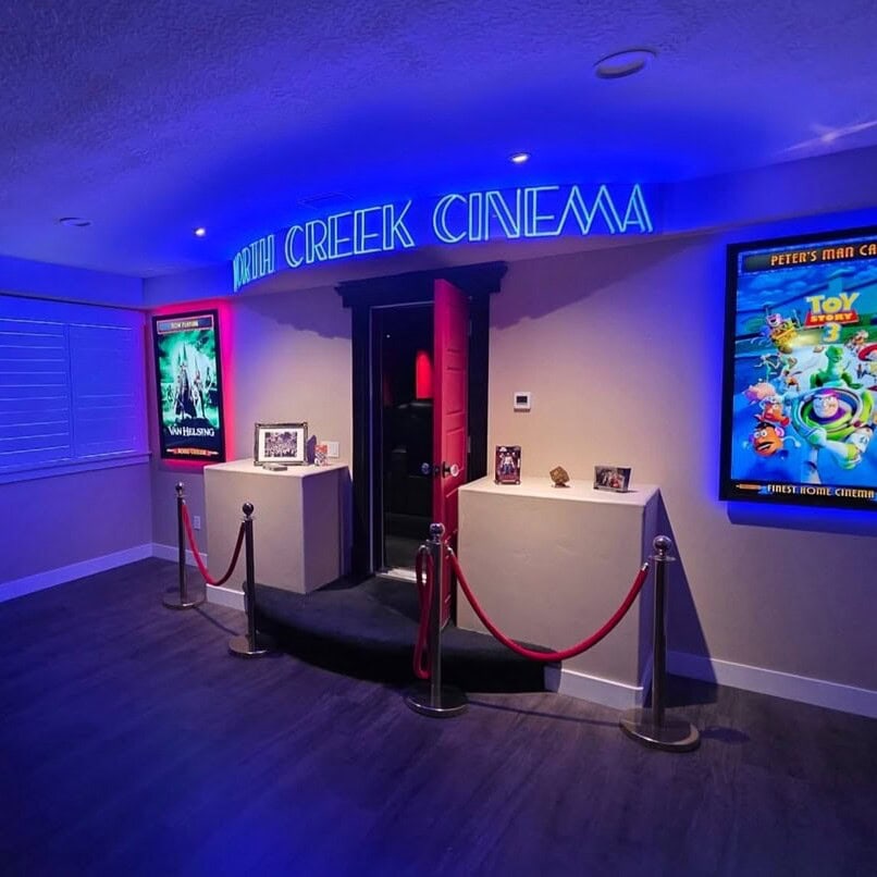 home theater custom neon sign