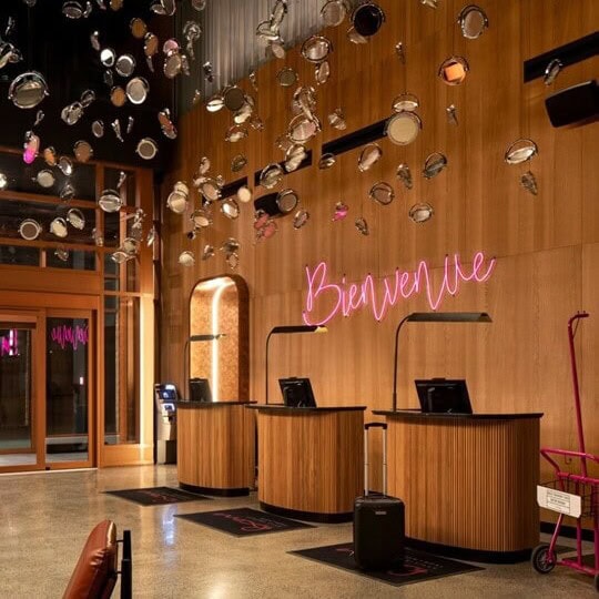 hotel lobby custom led neon sign