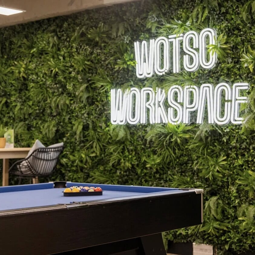 led custom neon sign for cowork space