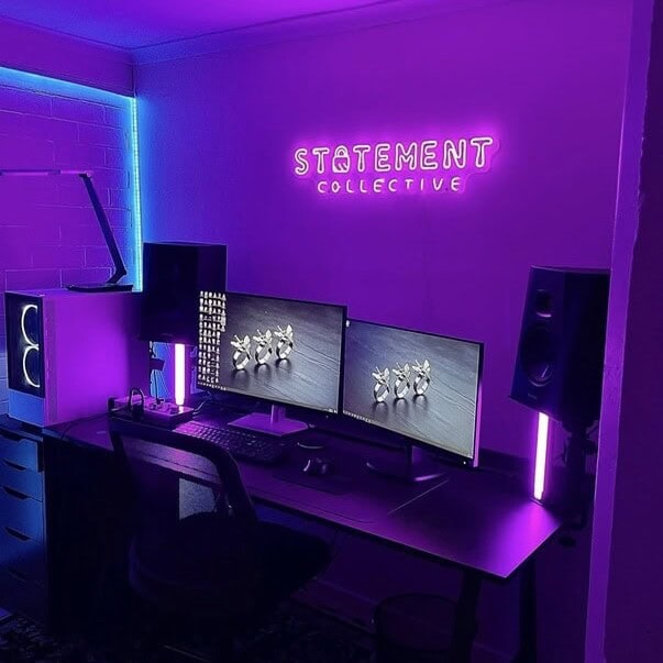 led custom neon sign for home office and game room