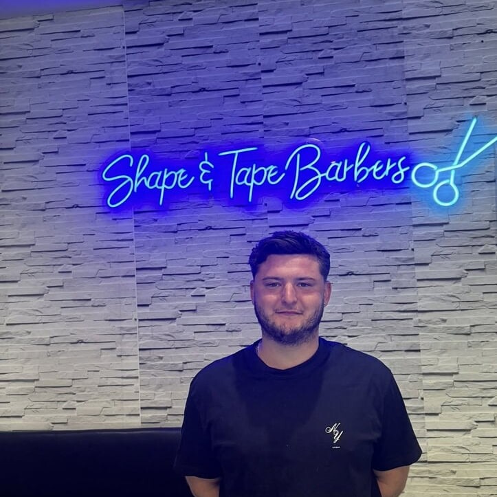 modern blue custom neon sign for baber shop