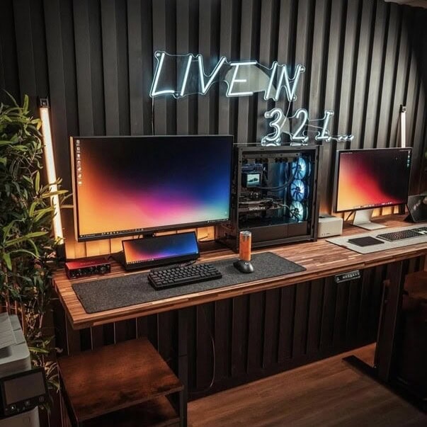 modern led neon sign for home office streamer studio