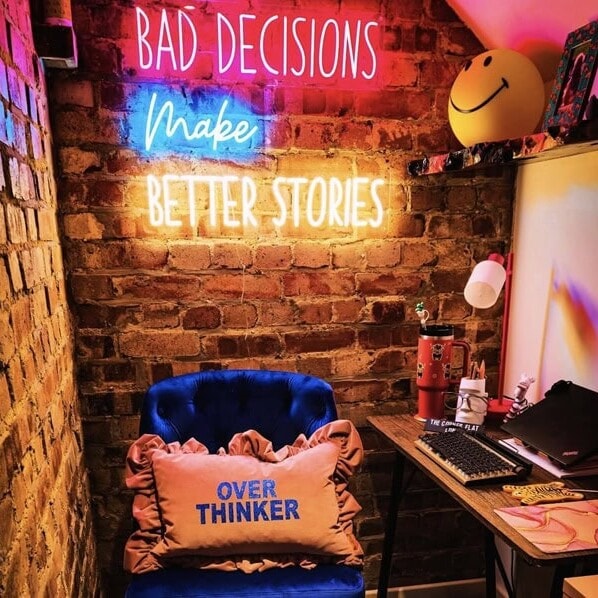 multi color led neon sign for home office and studio