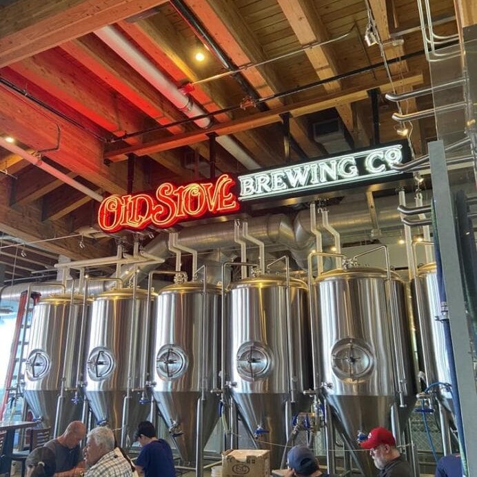 old stove brewing company neon sign