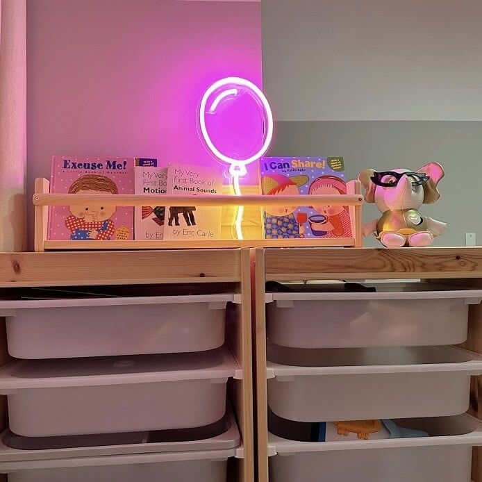 pink ballon neon sign for nursery, pink neon sign for kids