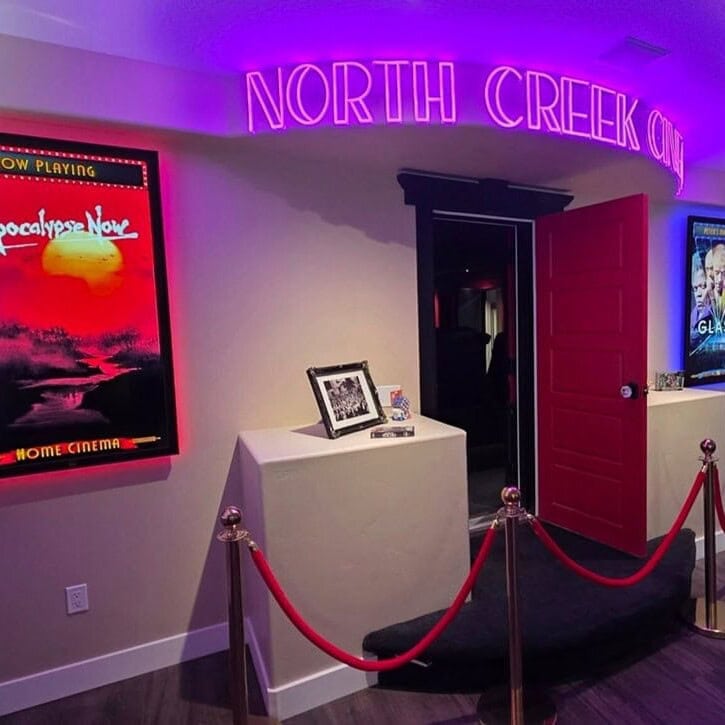 pink custom led neon sign for home theater
