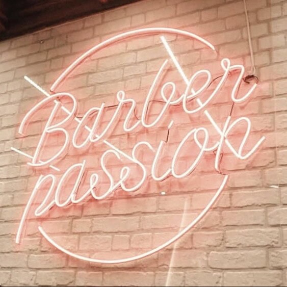 pink custom neon sign for baber shop