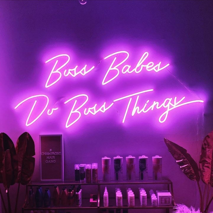 pink custom neon sign for salon wall