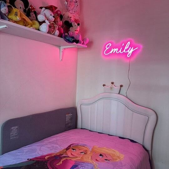 pink led name neon sign for girls room kid room decor