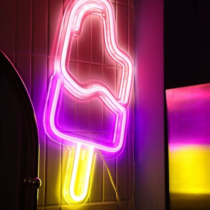 popsicle pink purle neon sign