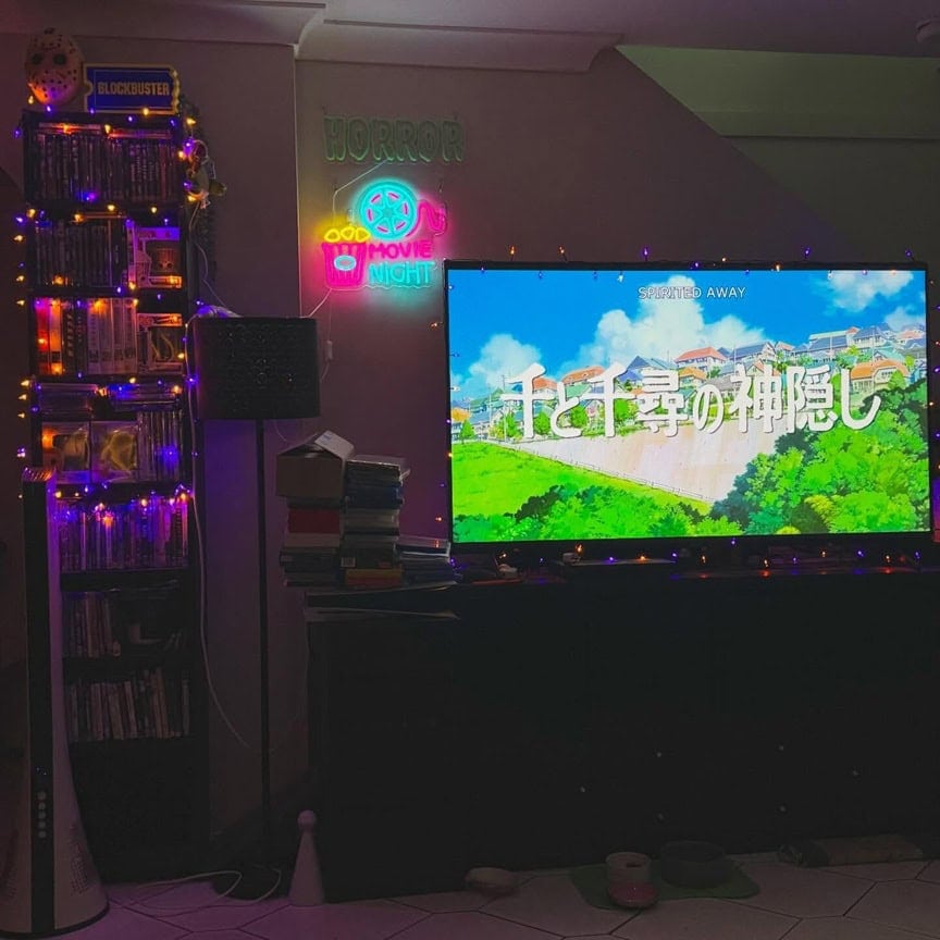 small cute custom neon sign for home theater moive night