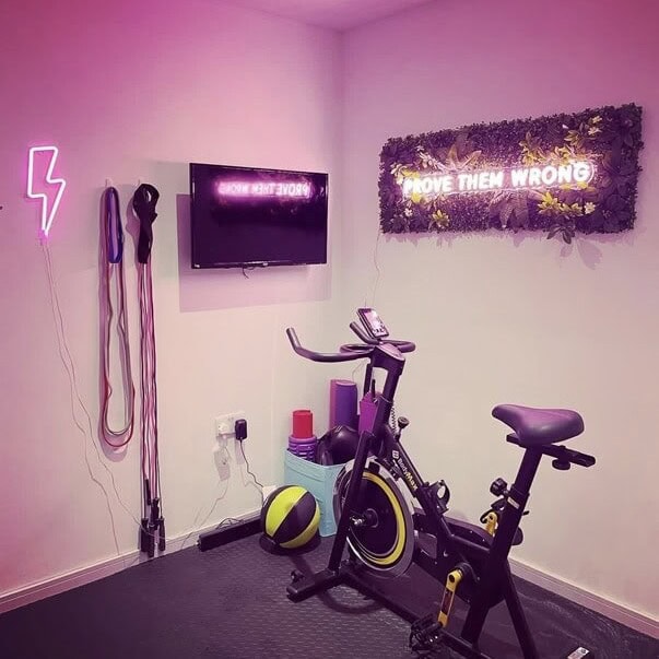 small led neon sign design for home gym