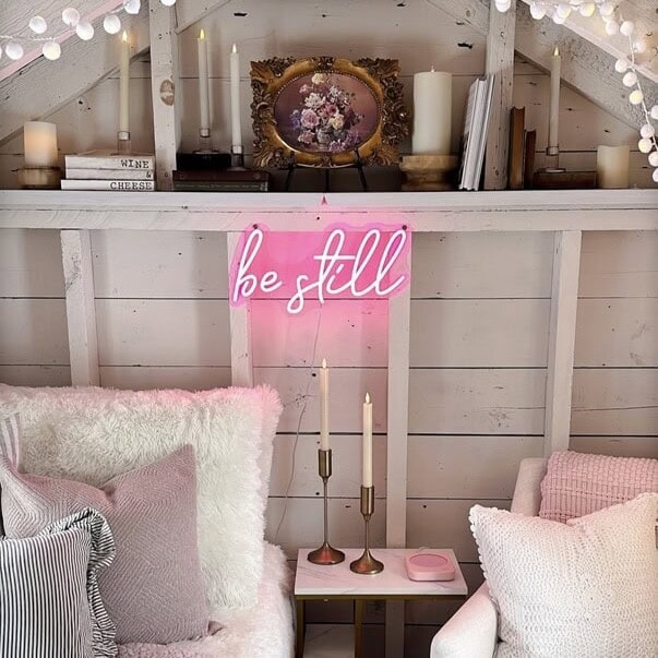 small led neon sign for girls room, she shed