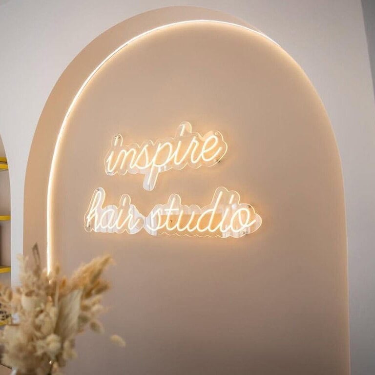 soft white color led neon sign for salon and spa