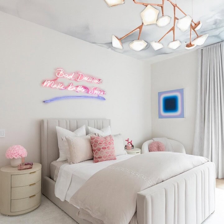 teen bedroom neon sign, bedroom wall art decor