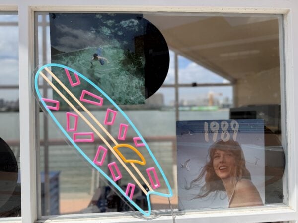 surf board neon light summer vibe